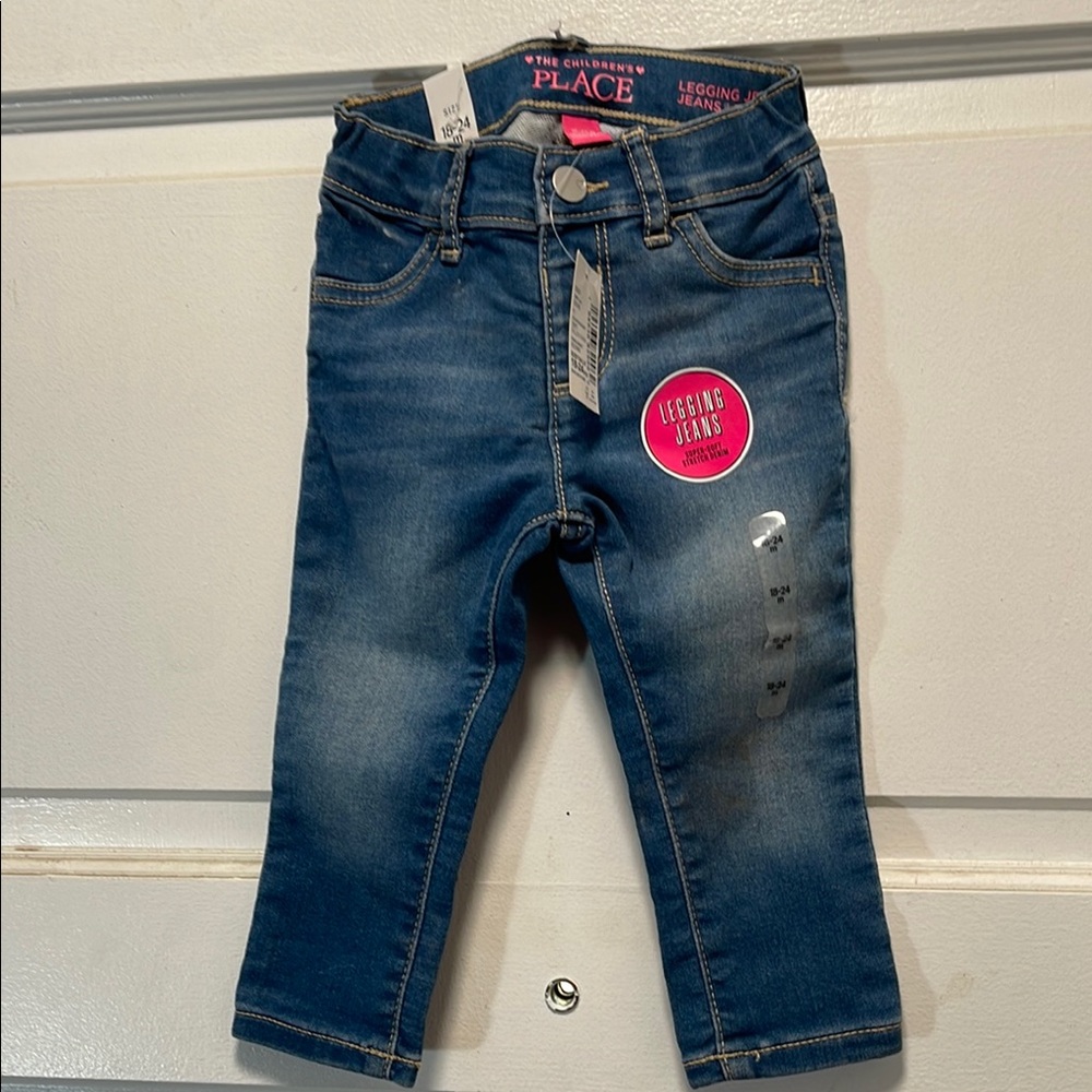 The Children's Place Pink and Blue Denim Leggings
